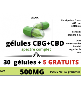 Gélule en capsule de cbd et cbg anti douleur bote de 30 gelules anti douleur